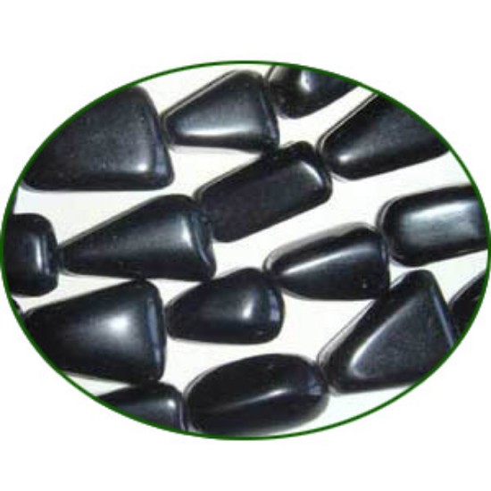 Picture of Fine Quality Black Stone Plain Tumble, size: 15mm to 20mm