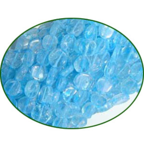 Picture of Fine Quality Blue Topaz Dyed Coin, size: 7mm to 8mm