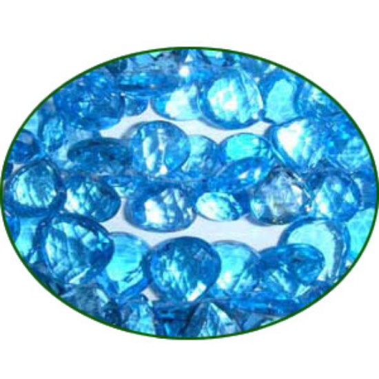 Picture of Fine Quality Swiss Blue Topaz Faceted Heart, size: 8mm to 12mm