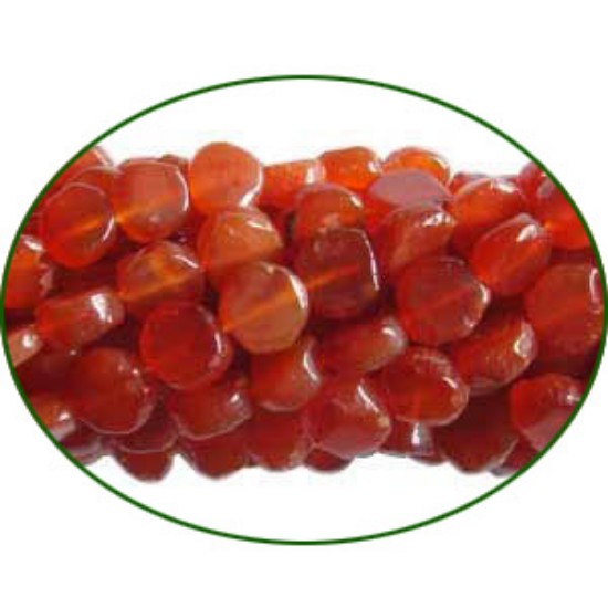 Picture of Fine Quality Carnelian Plain Coin, size: 5mm to 7mm