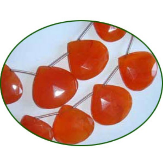 Picture of Fine Quality Carnelian Briolette Faceted Heart, size: 16mm to 25mm