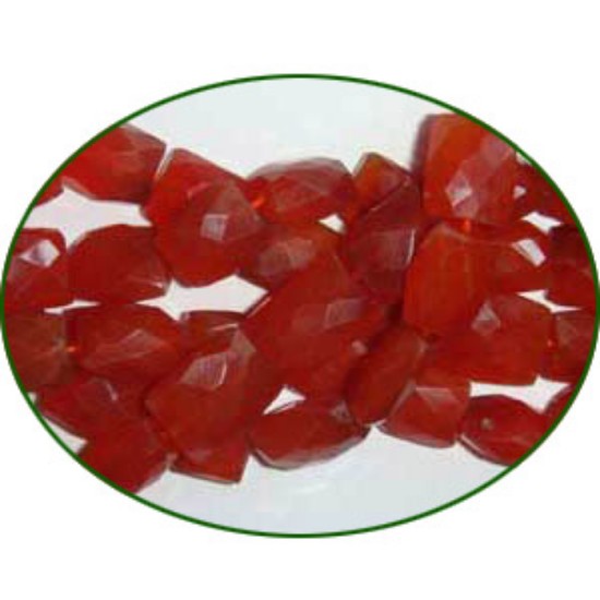 Picture of Fine Quality Carnelian Faceted Chiclet, size: 8x10mm to 9x13mm