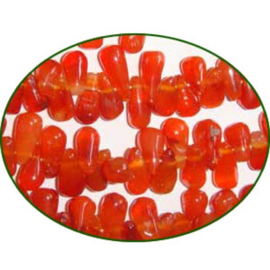 Picture of Fine Quality Carnelian Plain Side Drilll Drops, size: 7mm to 10mm