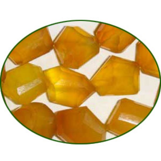 Picture of Fine Quality Chalcedony Yellow Faceted Tumble, size: 15mm to 25mm