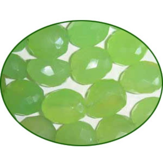 Picture of Fine Quality Chalcedony Lime Faceted Tumble, size: 15mm to 25mm