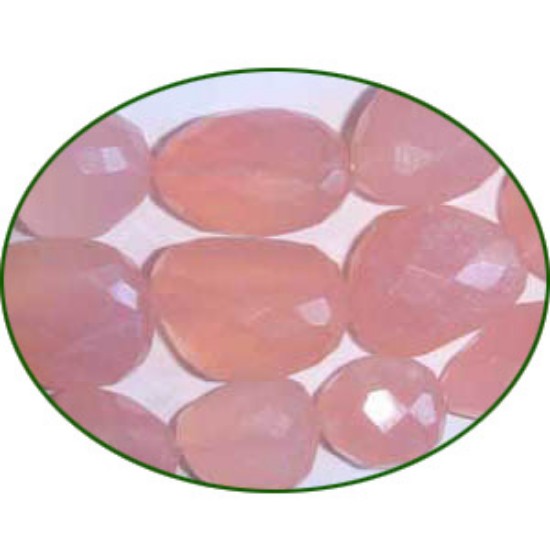 Picture of Fine Quality Chalcedony Rose Faceted Tumble, size: 15mm to 25mm