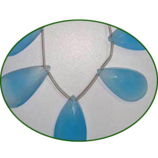 Picture of Fine Quality Chalcedony Sky Blue Faceted Pears, size: 15x20 to 20x30mm