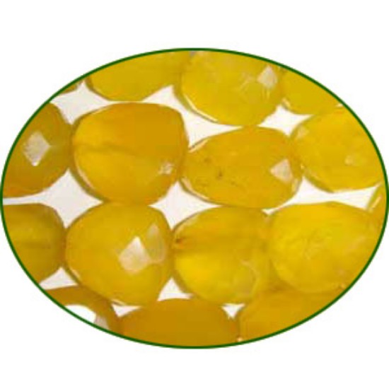 Picture of Fine Quality Chalcedony Yellow Faceted Tumble, size: 15mm to 25mm