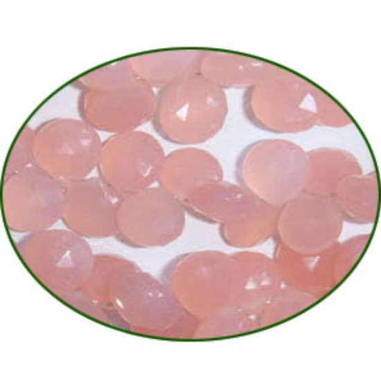 Picture of Fine Quality Chalcedony Rose Faceted Heart, size: 9mm to 11mm