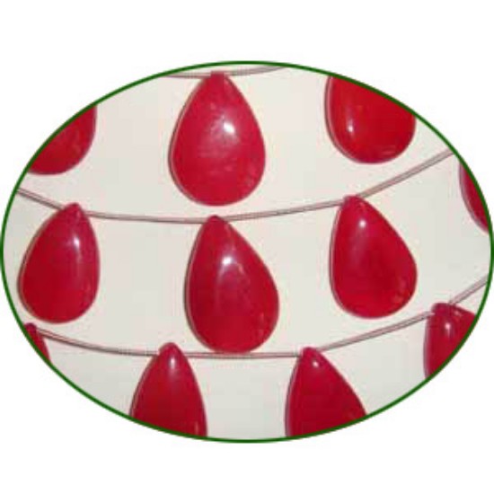 Picture of Fine Quality Chalcedony Red Briolette Faceted Pears, size: 13x18mm to 16x26mm