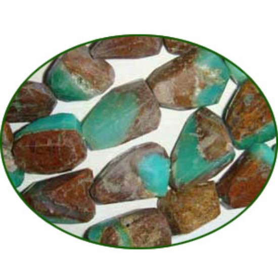 Picture of Fine Quality Chrysoprase Bio Faceted Tumble, size: 18mm to 25mm