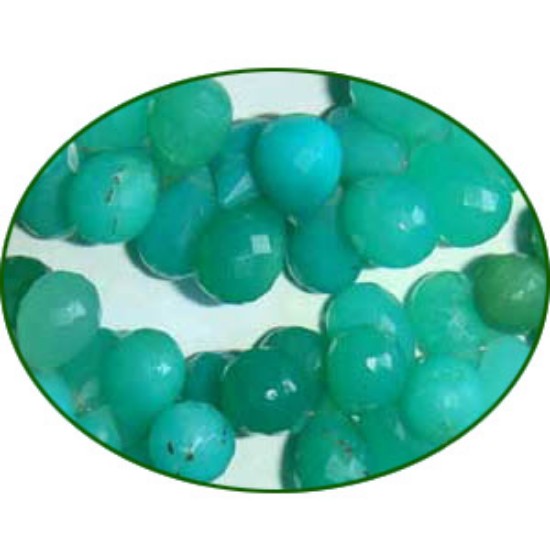 Picture of Fine Quality Chrysoprase Shaded Faceted Drops, size: 10mm to 12mm