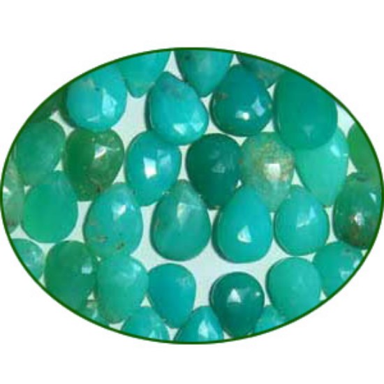 Picture of Fine Quality Chrysoprase Shaded Faceted Pears, size: 7x9mm to 10x13mm