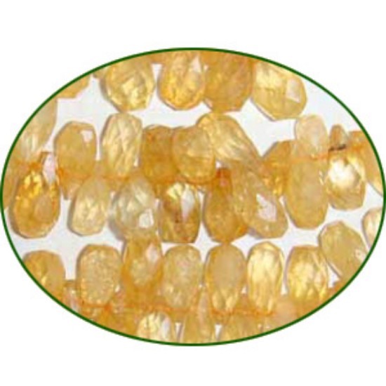 Picture of Fine Quality Citrine Faceted Hand Cut Drops, size: 7mm to 10mm