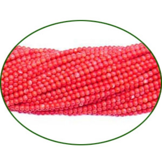 Picture of Fine Quality Coral Dyed Pink Plain Round, size: 2mm