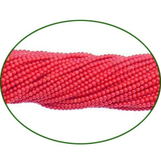 Picture of Fine Quality Coral Dyed Red Plain Round, size: 2mm