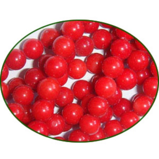 Picture of Fine Quality Coral Dyed Red Plain Round, size: 6mm