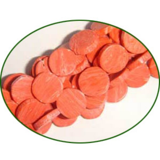Picture of Fine Quality Coral Dyed Pink Plain Coin, size: 8mm to 9mm