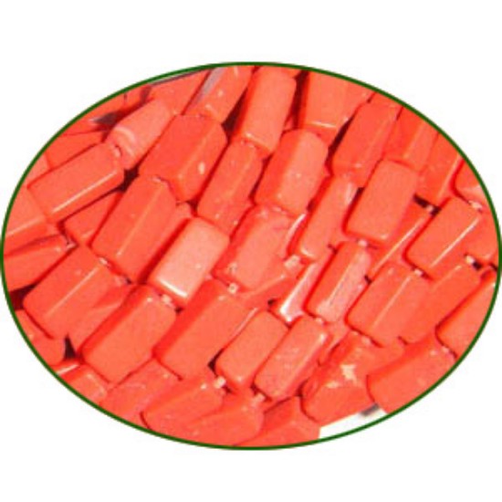 Picture of Fine Quality Coral Dyed Pink Plain Brick, size: 4x6mm to 4x8mm