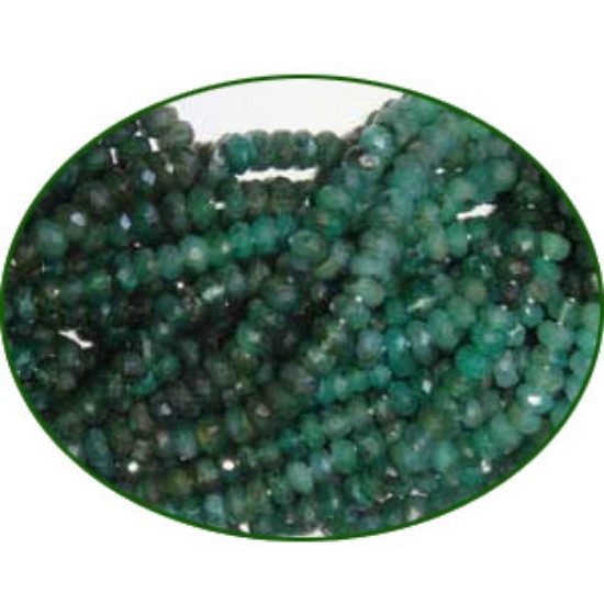 Picture of Fine Quality Emerald Shaded Faceted Roundel, size: 3mm to 3.5mm