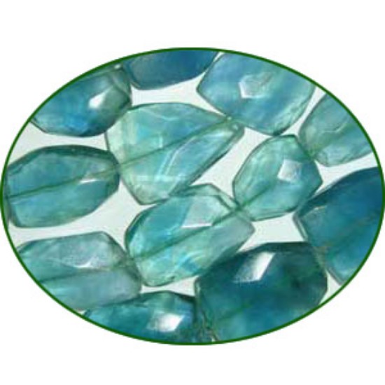 Picture of Fine Quality Fluorite Green Faceted Flat Tumble, size: 20mm to 25mm