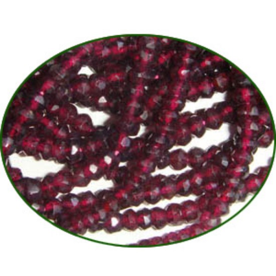 Picture of Fine Quality Garnet Faceted Roundel, size: 4mm to 4.5mm