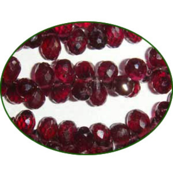 Picture of Fine Quality Garnet Faceted Drops, size: 6mm to 8mm