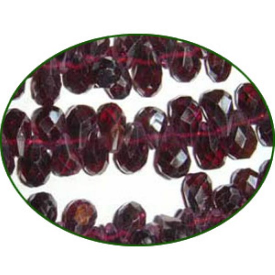 Picture of Fine Quality Garnet Hand Cut Drops, size: 6mm to 9mm