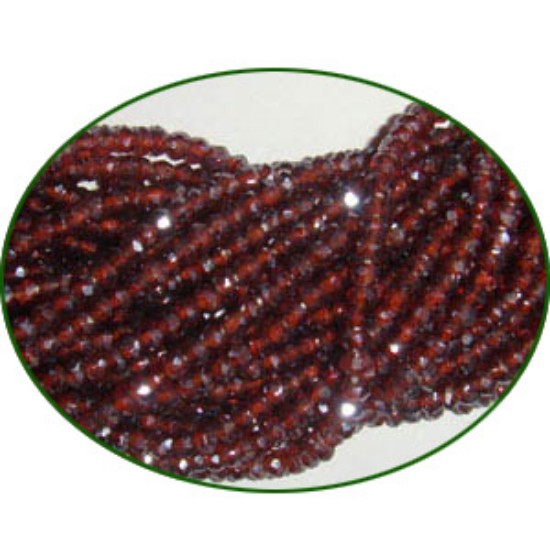 Picture of Fine Quality Garnet Faceted Rondell 3mm Roundel, size: 3mm