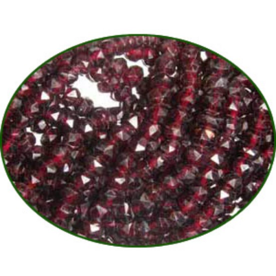 Picture of Fine Quality Garnet Faceted Rondell  Roundel, size: 5mm to 6mm
