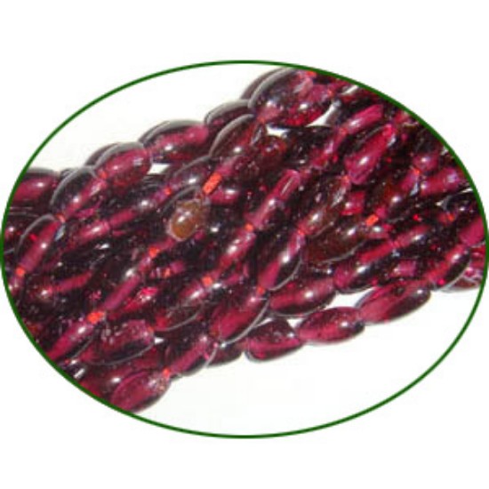 Picture of Fine Quality Garnet Plain Rice  Rice, size: 5mm to 7mm