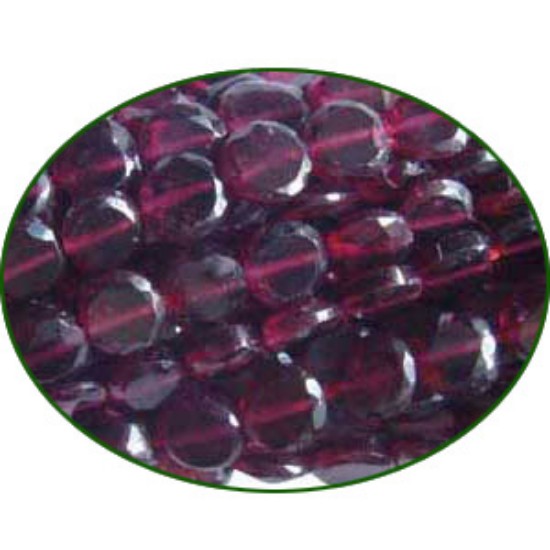 Picture of Fine Quality Garnet Faceted  Flat Coin, size: 4mm to 6mm