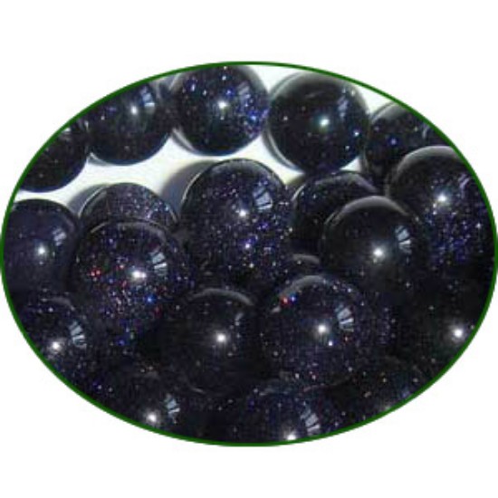 Picture of Fine Quality Blue Goldstone Plain Round, size: 8mm