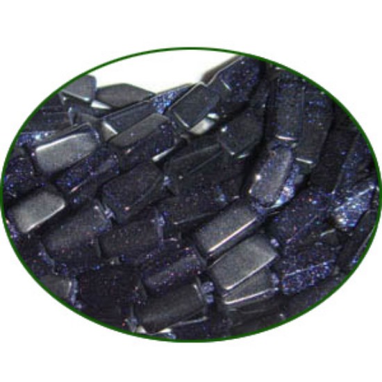 Picture of Fine Quality Blue Goldstone Brick, size: 4x6mm to 4x8mm