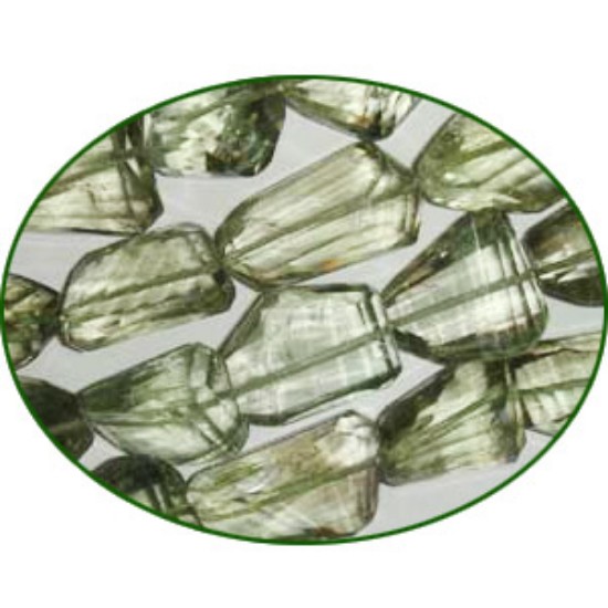 Picture of Fine Quality Green Amethyst Machine Cut Tumble, size: 15mm to 28mm