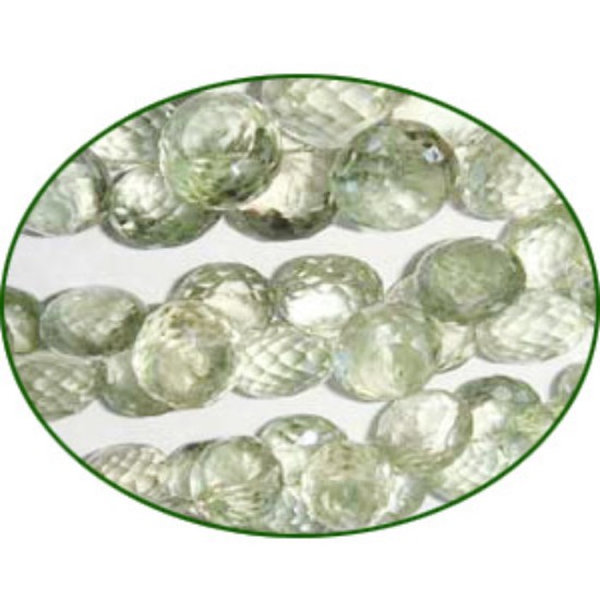 Picture of Fine Quality Green Amethyst Faceted Onion, size: 6x8mm to 10x13mm