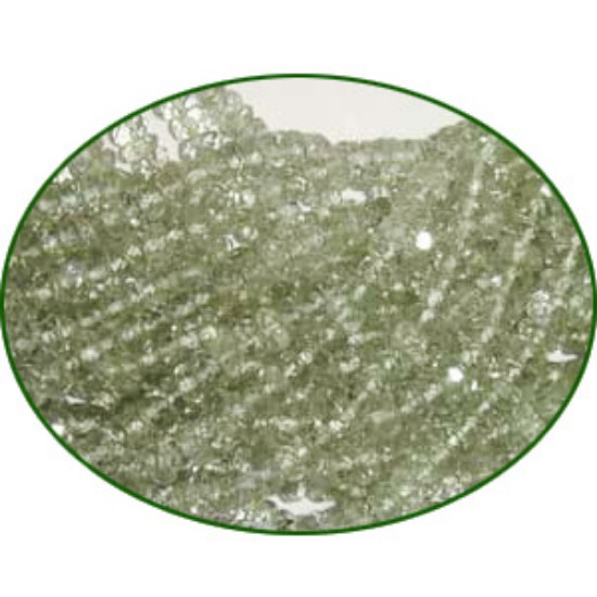 Picture of Fine Quality Green Amethyst Faceted Roundel, size: 4mm to 4.5mm