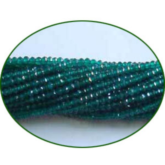 Picture of Fine Quality Green Onyx Faceted Machine Cut Roundel, size: 3mm to 3.5mm