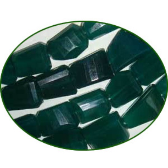 Picture of Fine Quality Green Onyx Machine Cut Tumble, size: 15mm to 20mm
