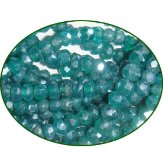 Picture of Fine Quality Green Onyx Faceted Roundel, size: 3mm to 3.5mm
