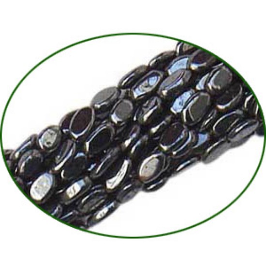 Picture of Fine Quality Hematite (Haematite) Plain Oval, size: 6x8mm to 8x10mm