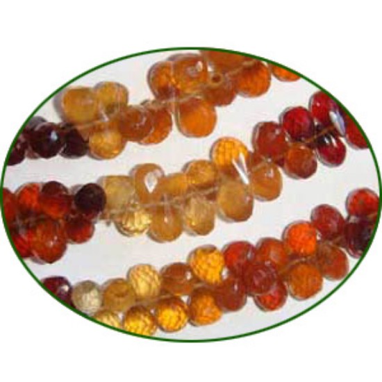 Picture of Fine Quality Hessonite Garnet Faceted Drops, size: 7mm to 9mm
