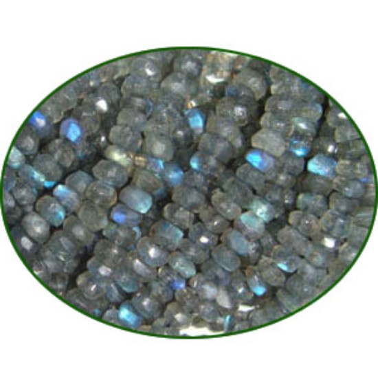 Picture of Fine Quality Labradorite Faceted Roundel, size: 4mm to 4.5mm