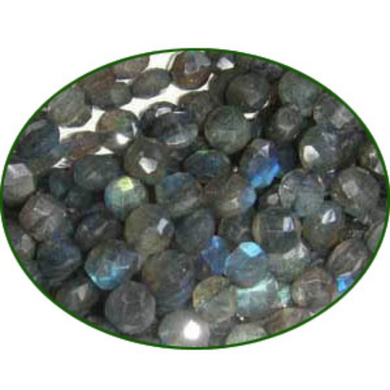 Picture of Fine Quality Labradorite Faceted Coin, size: 7mm to 8mm