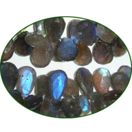 Picture of Fine Quality Labradorite Faceted Pears, size: 7x10mm to 7x12mm