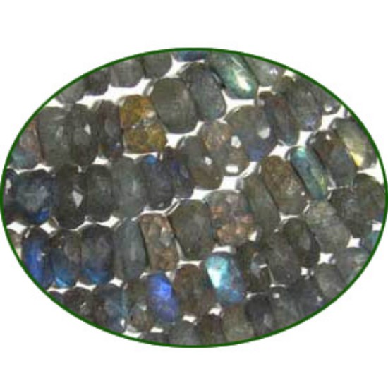 Picture of Fine Quality Labradorite Faceted Roundel, size: 6mm to 6.5mm