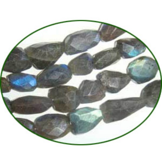 Picture of Fine Quality Labradorite Faceted Tumble, size: 8mm to 15mm