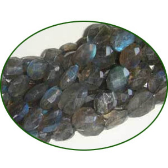 Picture of Fine Quality Labradorite Faceted Machine Cut Oval, size: 6x8mm to 7x9mm
