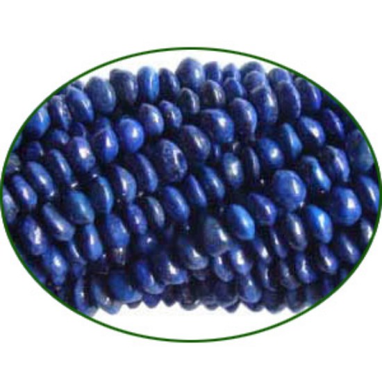 Picture of Fine Quality Lapis Lazuli Plain Button, size: 4mm to 6mm
