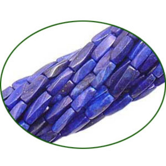 Picture of Fine Quality Lapis Lazuli Plain Twisted Cube, size: 12mm to 14mm